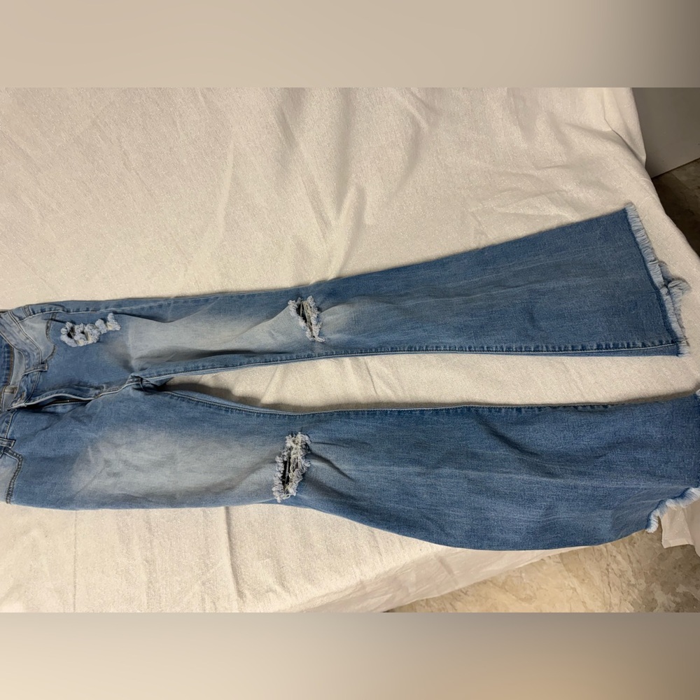 SHEIN Light Blue Flare Jeans
